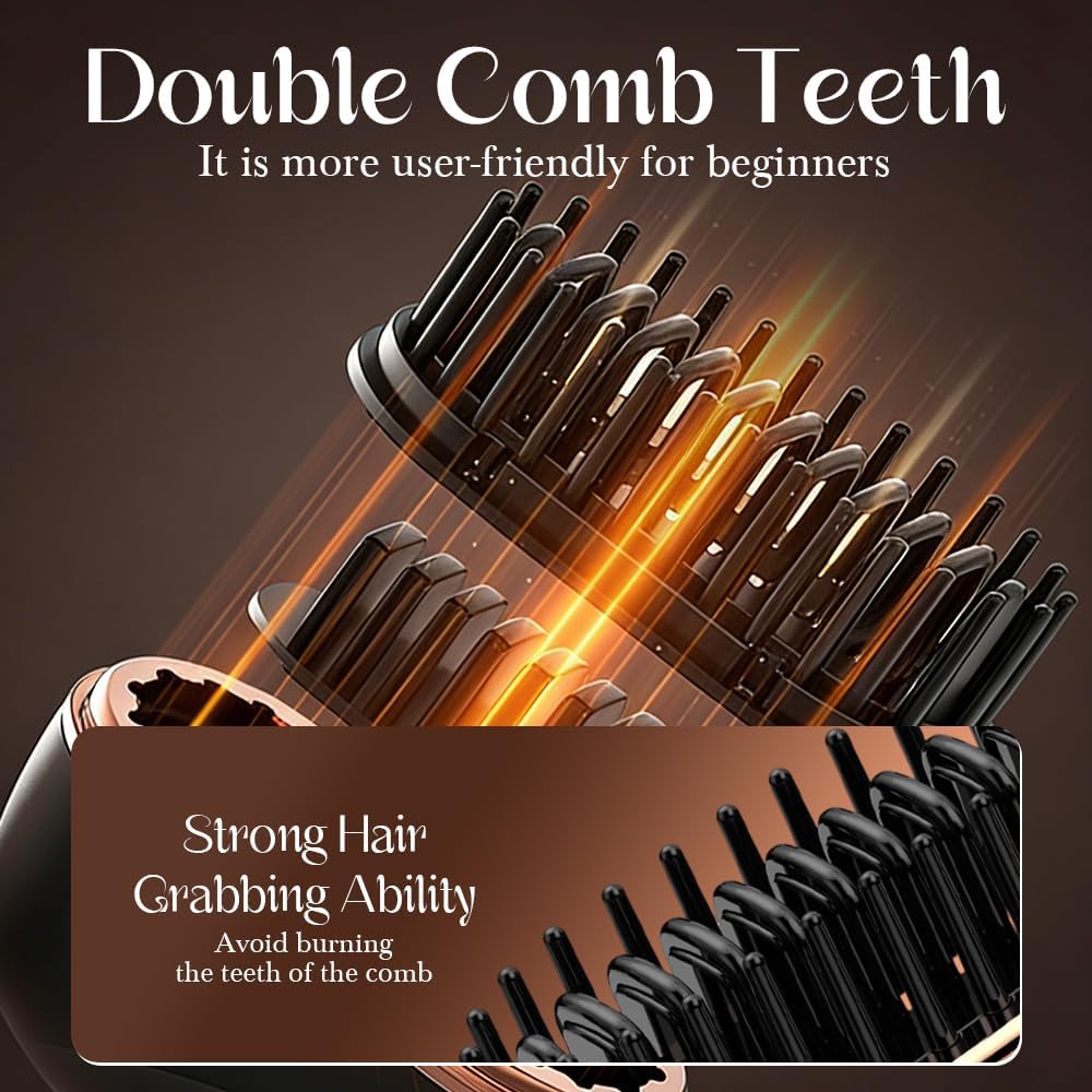 Mini Hair Straightener, Rechargeable & Cordless 3-Temp Hot Brh, Portable Styler for Smoothing, Volumizing & Straightening, Perfect for Travel, Home, On-The-Go Pink