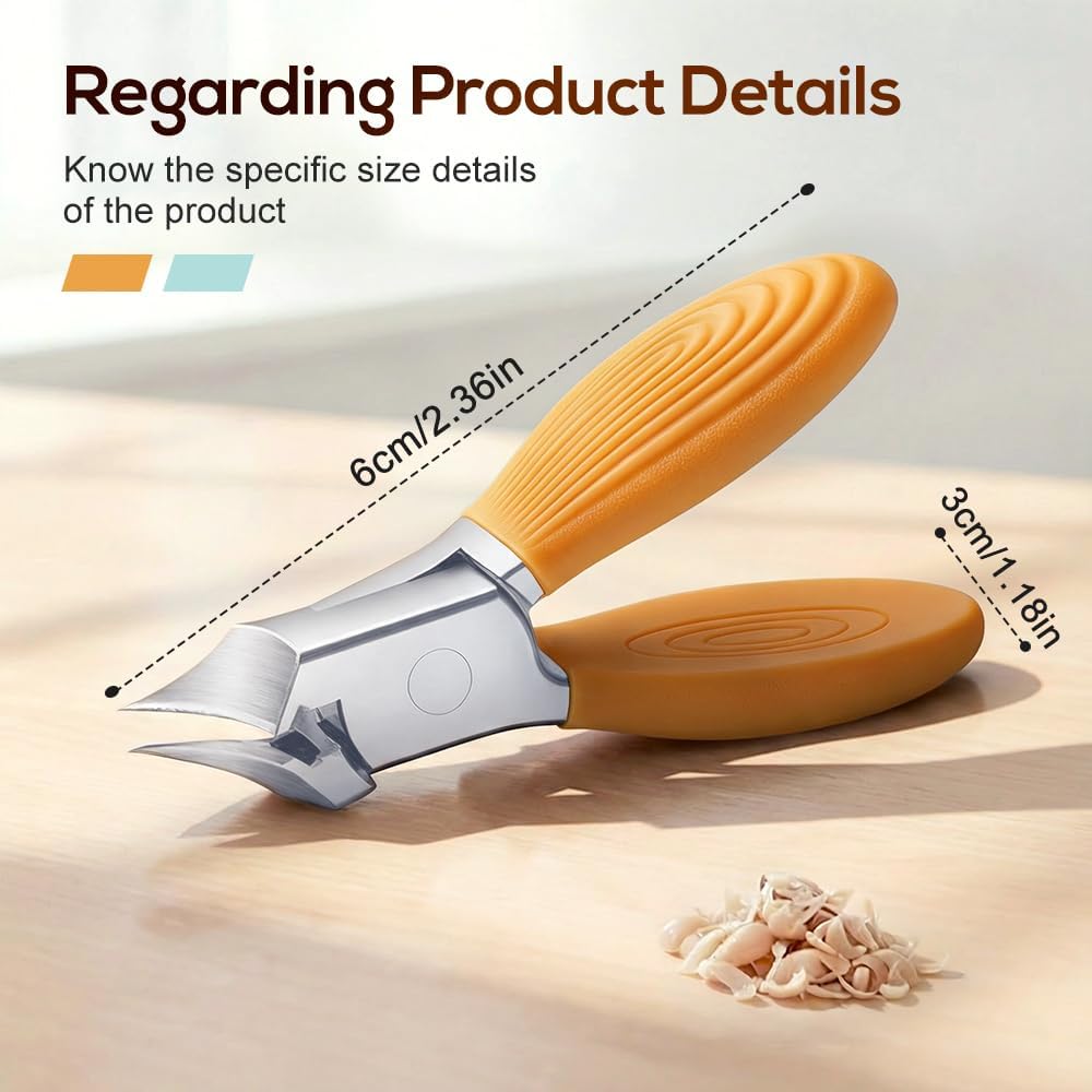 Wide Jaw Opening Anti-Splash Slanted Nail Clipper, Curved Blades for Ingrown & Thick Nails, Ergonomic Fingernail Toenail Clippers for Home e Comb