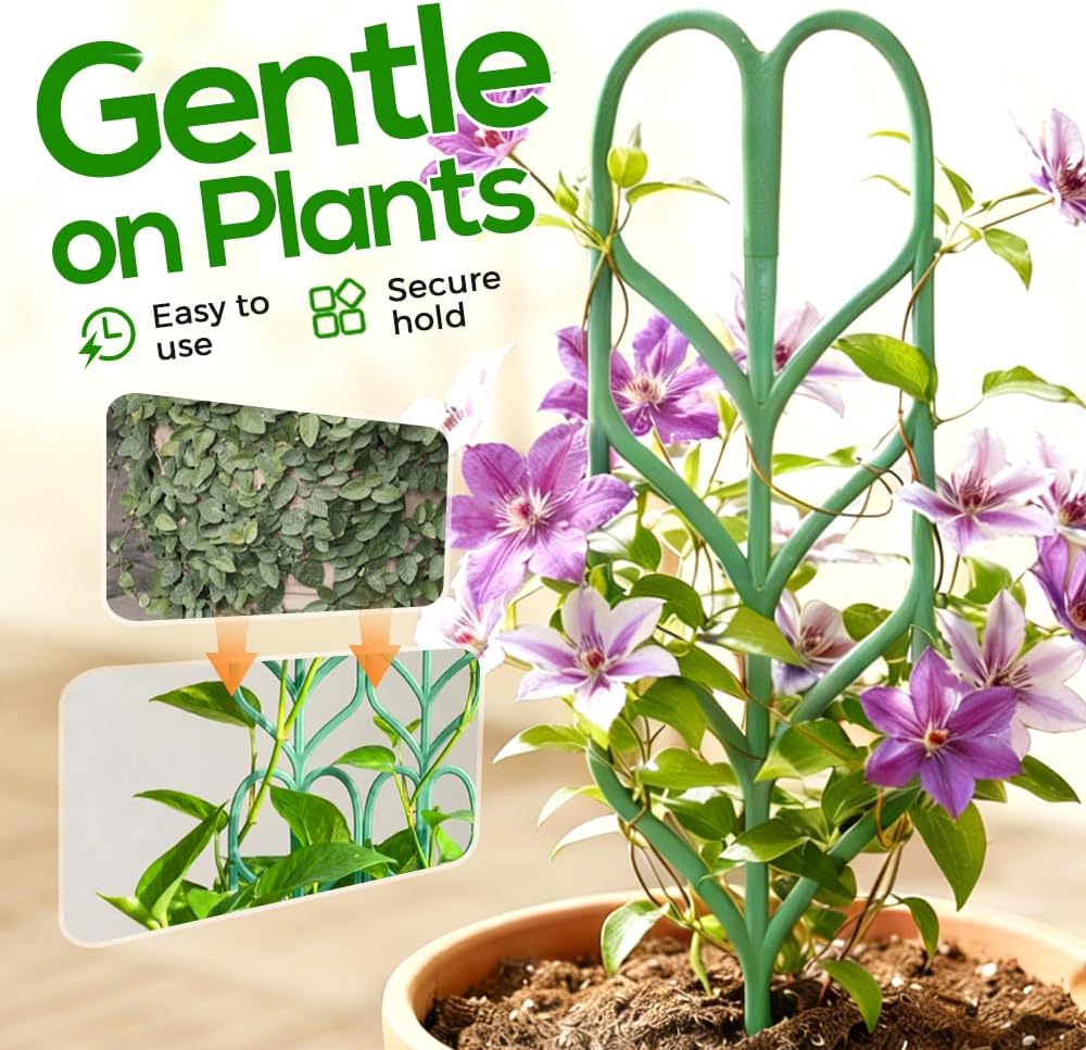 Plant Trellis for Climbing Plants, Indoor Outdoor Plastic Garden Trellis, Adjtable Potted Plant Support for Pothos, Ivy, Hoya, Monstera & Flower Vines 3PCS