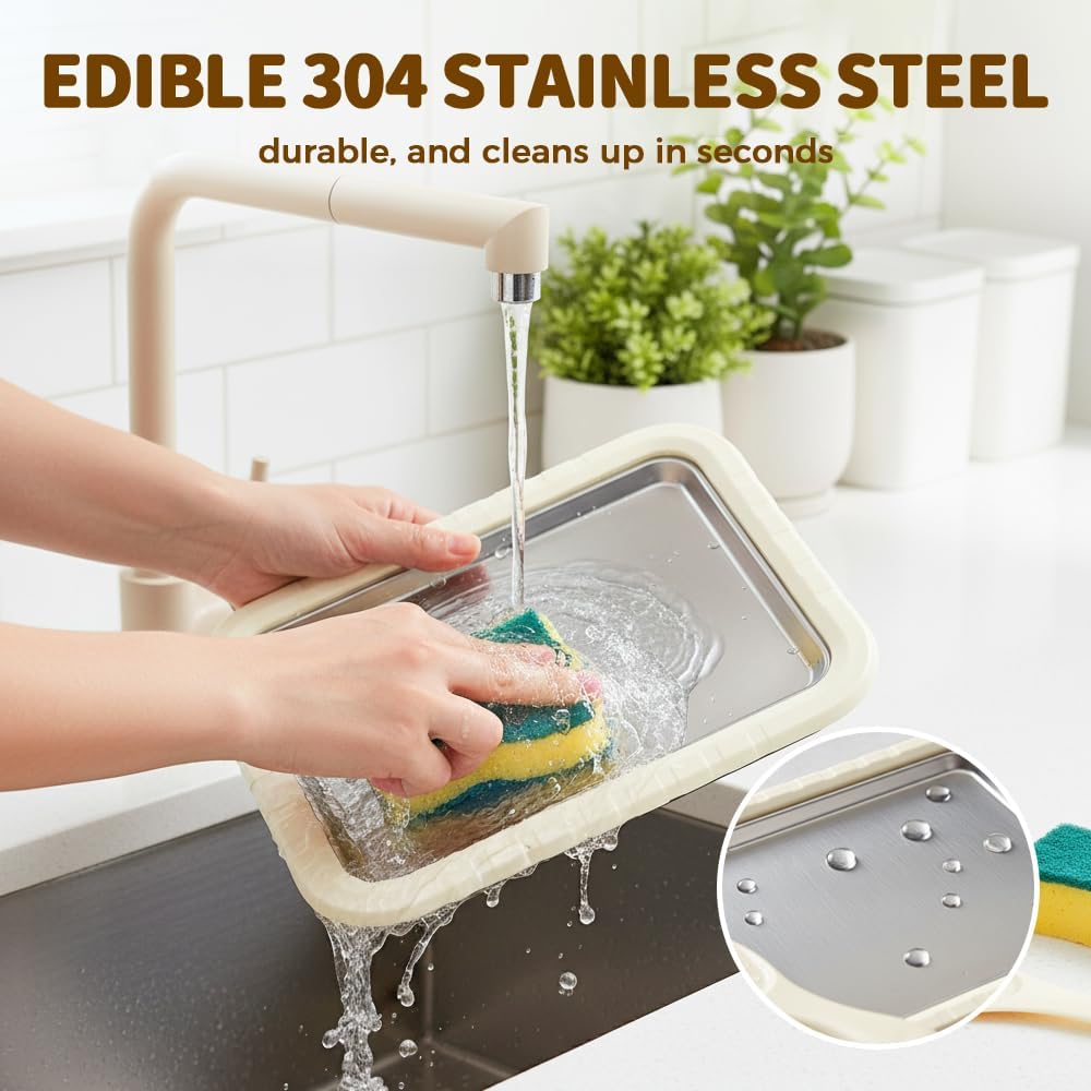 Rolled Ice Cream Maker Kit, 2026 New Stainless Steel Freeze Plate with 2 Scrapers, DIY Stir Fried Ice Cream Tray for Homemade Desserts, Perfect for Family Fun & Parties White