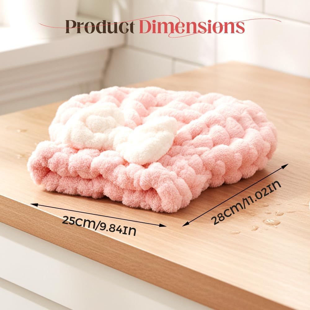 Super Absorbent Hair Towel Wrap for Women, 2026 Upgraded Microfiber Hair Towel, Quick Drying, Soft & Lightweight, Hair Turban Wrap with Bow for Wet Hair White