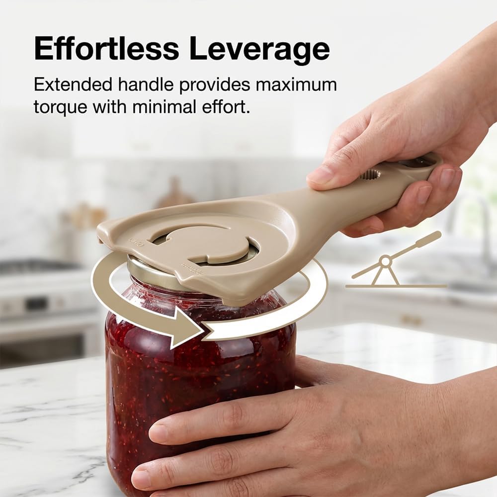 2026 New 3-in-1 Jar Opener, Adjtable Stainless Steel Lid Remover, Multi-Function Opener for Jars, Bottles & Cans with Non-Slip Grip Black