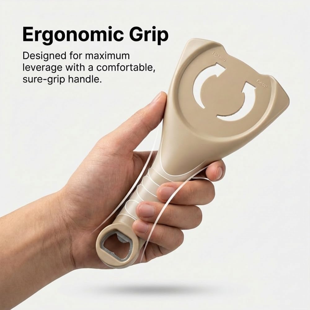 2026 New 3-in-1 Jar Opener, Adjtable Stainless Steel Lid Remover, Multi-Function Opener for Jars, Bottles & Cans with Non-Slip Grip Black
