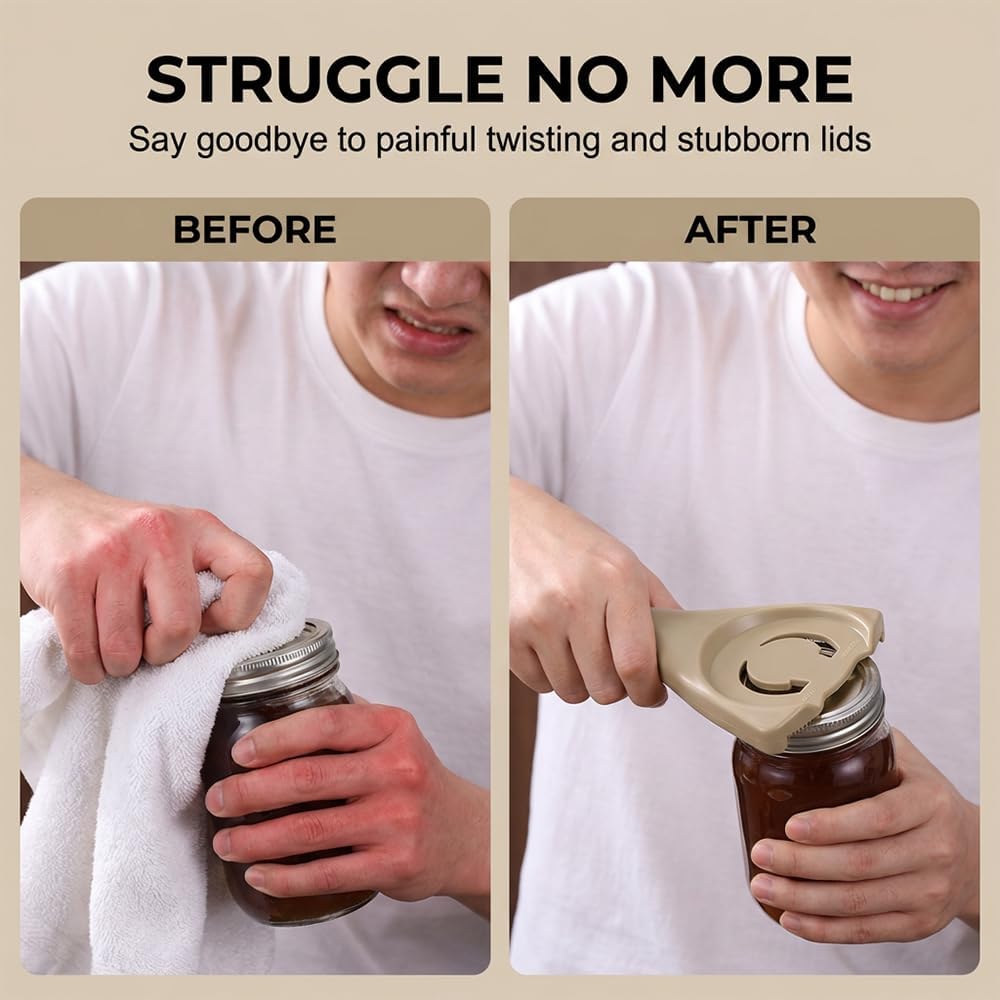 2026 New 3-in-1 Jar Opener, Adjtable Stainless Steel Lid Remover, Multi-Function Opener for Jars, Bottles & Cans with Non-Slip Grip Black