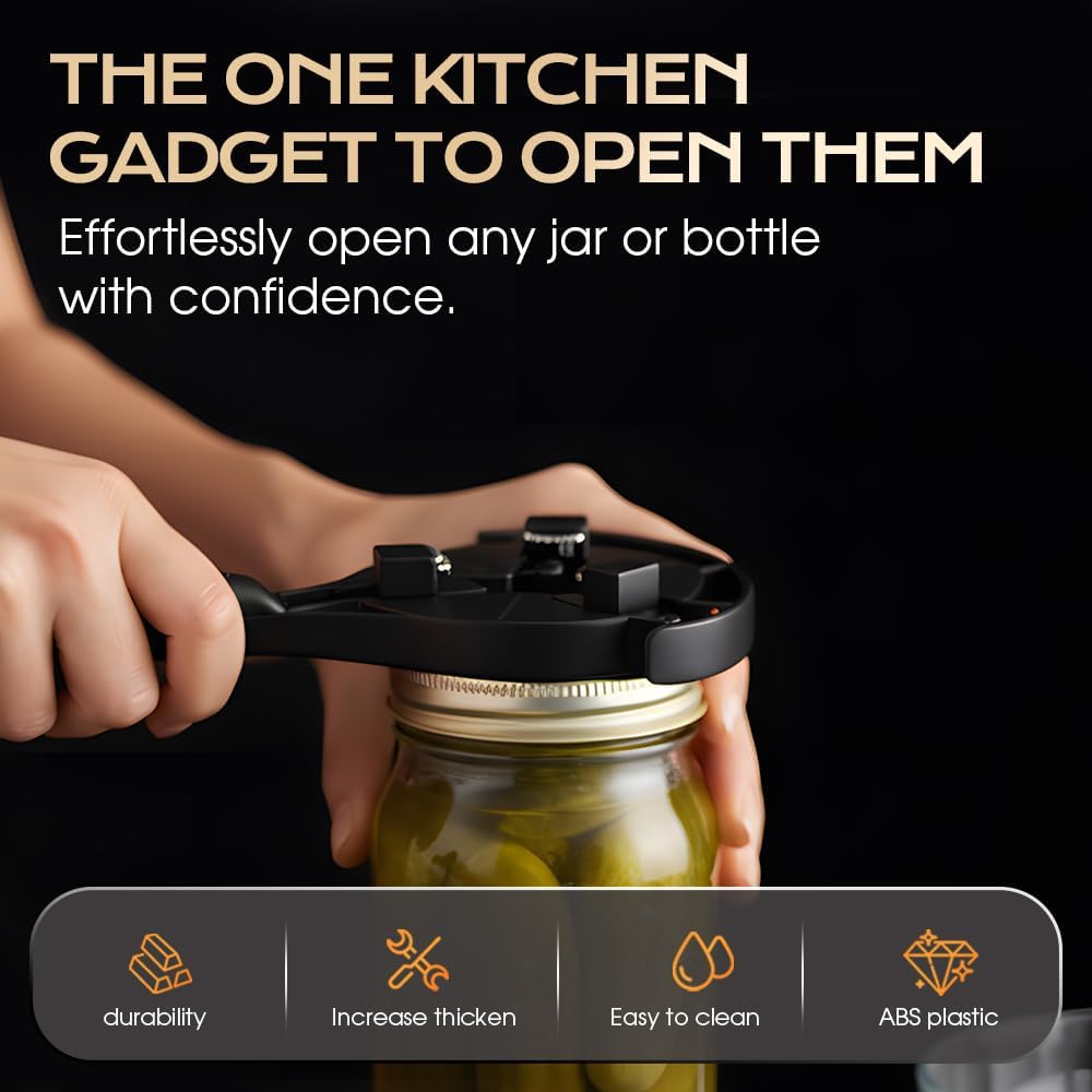Adjtable Stainless Steel Jar Opener, Multifunctional Lid Gripper & Bottle Cap Opener for Weak Hands, Stainless Steel Can Opener Easy-Open Tool for Jars, Cans, Bottles Kitchen Gadget 1PC