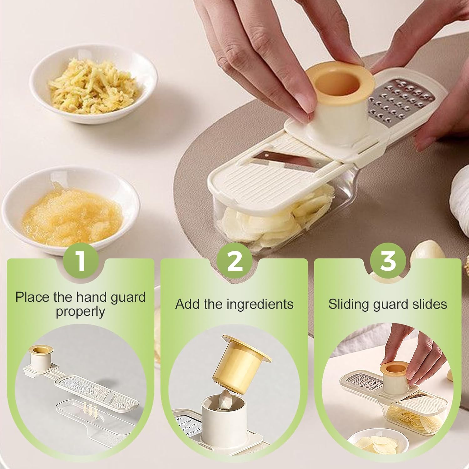 Garlic Press Rocker - Stainless Steel Garlic Crher, 2026 New Garlic Mincer and Chopper, Portable Garlic Grinder Cutter with Container, for Kitchen Smashing Garlic Vegetable Green