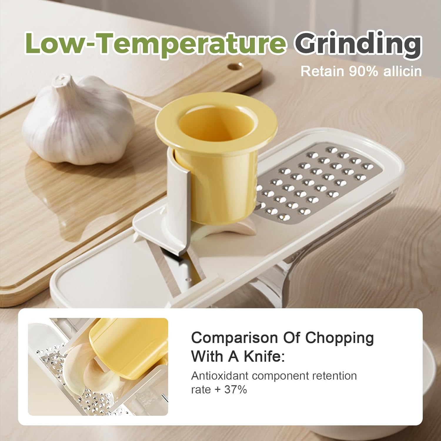 Garlic Press Rocker - Stainless Steel Garlic Crher, 2026 New Garlic Mincer and Chopper, Portable Garlic Grinder Cutter with Container, for Kitchen Smashing Garlic Vegetable Green