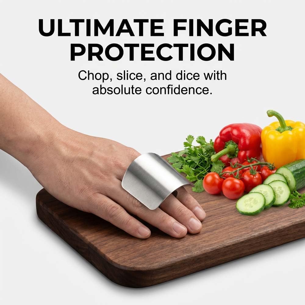 Stainless Steel Finger Guard for Cutting, Food Grade Finger Guard for Chopping Dicing Slicing, with Single/Double Finger Styles, Safe Kitchen Tool for Fingers Protection Mix