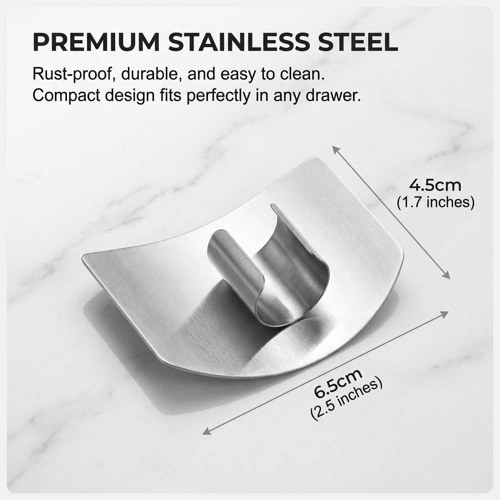 Stainless Steel Finger Guard for Cutting, Food Grade Finger Guard for Chopping Dicing Slicing, with Single/Double Finger Styles, Safe Kitchen Tool for Fingers Protection Mix