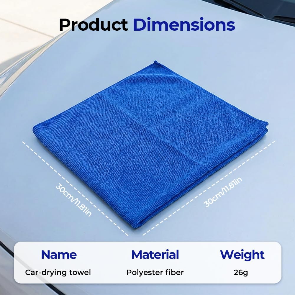 Microfiber Towels for Cars, Microfiber Cleaning Cloth, All-Purpose Microfiber Towels, Cleaning Rags for Cars, Hoe, Free from Streaks/Lint/Scratch, Blue, 12" x 12" 15-Pack