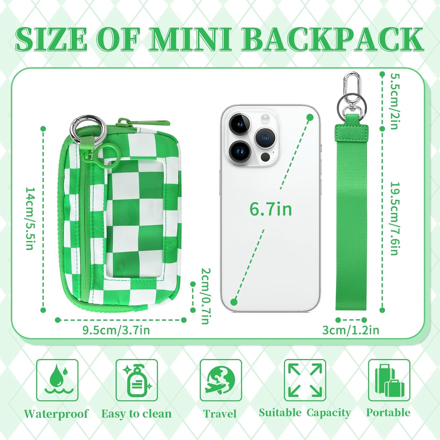 The Iris' Wallet Wristlet Pouch 2nd Gen for Women/Men,Iris Carry All Wallet Zip Card Case with ID Window,Portable Change Coin Purse,Waterproof Nylon Keychain Purse for Travel Daily Green