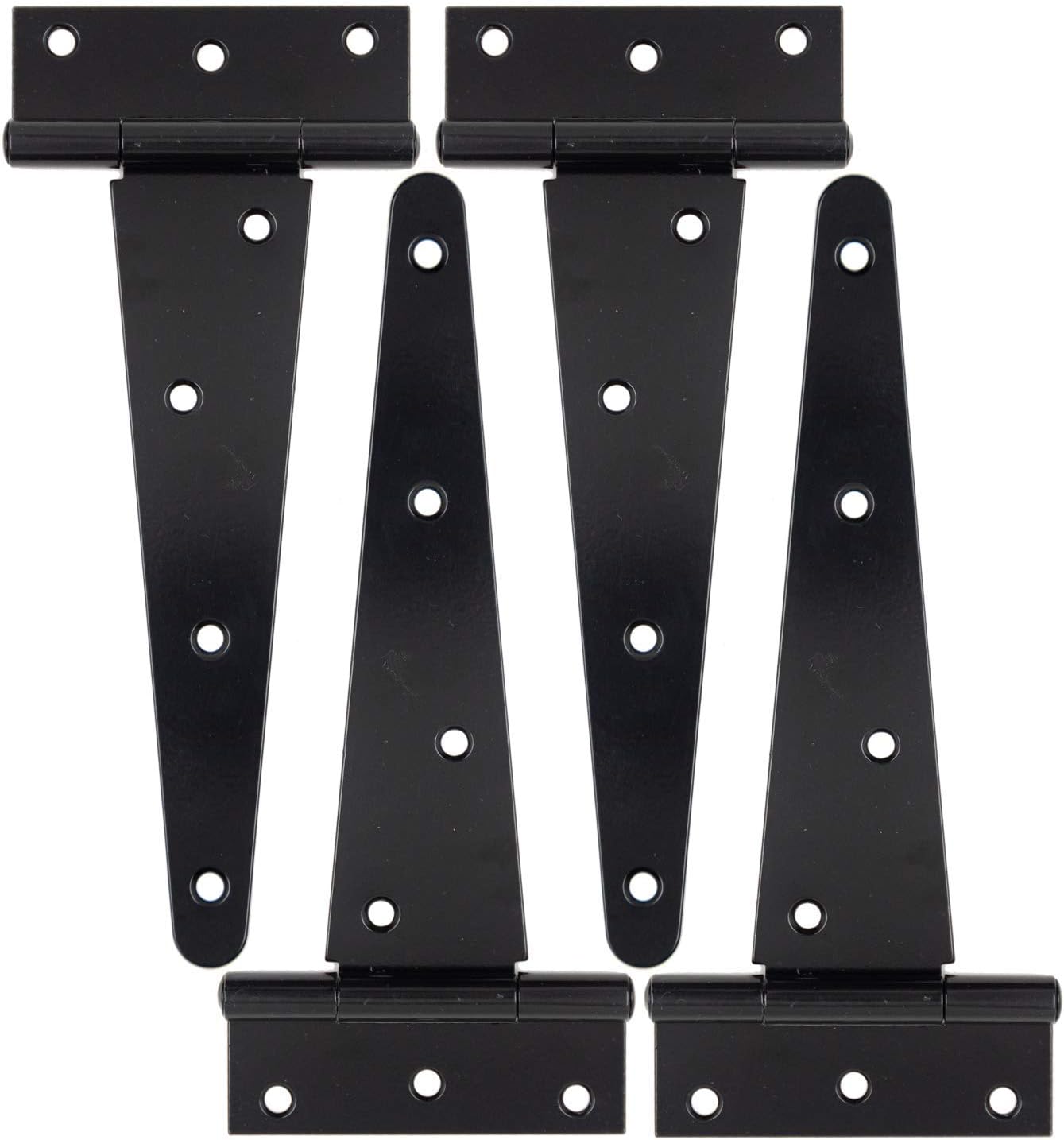 Heavy Duty T Hinge Tee Hinge T Strap Hinge Shed Hinge Gate Hinge Barn Hinge Fence Hinge Door Hinge Wrought Rtproof All Size Black 4 pcs, 8 inch