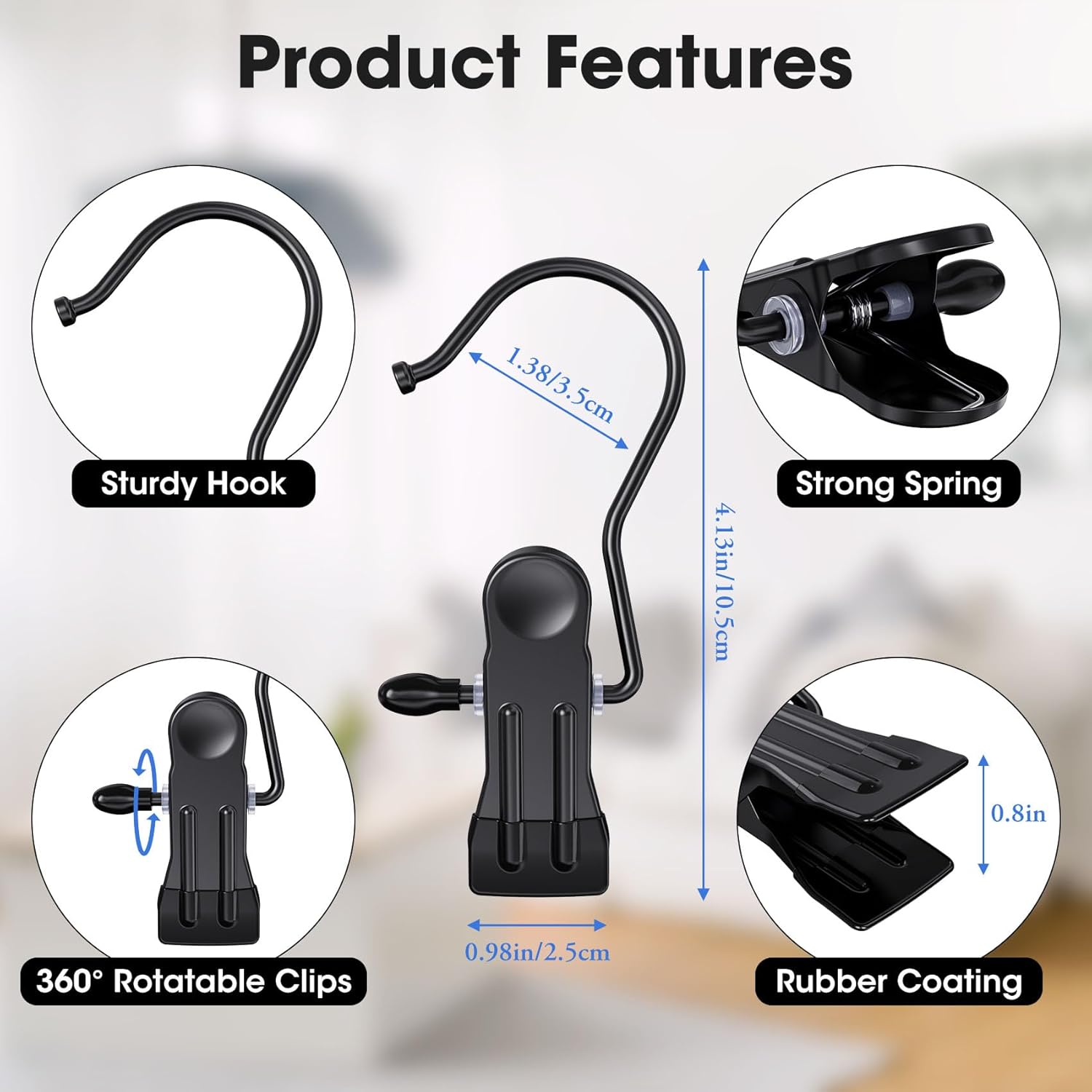 15 Pcs Travel Hangers Portable Foldable Travel Hanger Organizer and 36 Pack Boot Hangers Clips for Closet, Heavy Duty Legging Organizer for Closet