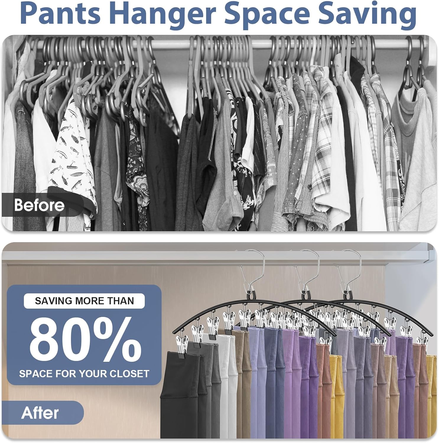 15 Pcs Travel Hangers Portable Foldable Travel Hanger Organizer and 3 Pack Skirt Pants Hangers with Clips
