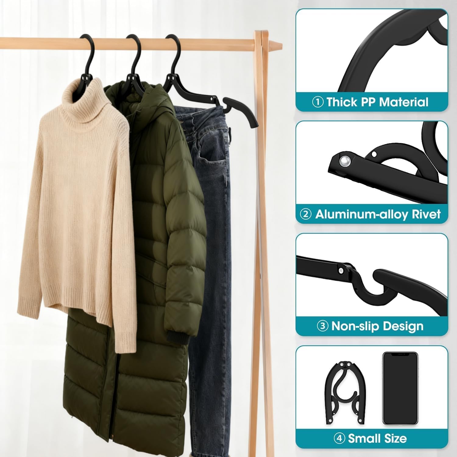 30 Pcs Travel Hangers Portable Foldable Travel Hanger Organizer and 2 Pack 9 Layers Pants Hangers Space Saving Cruise Essentials