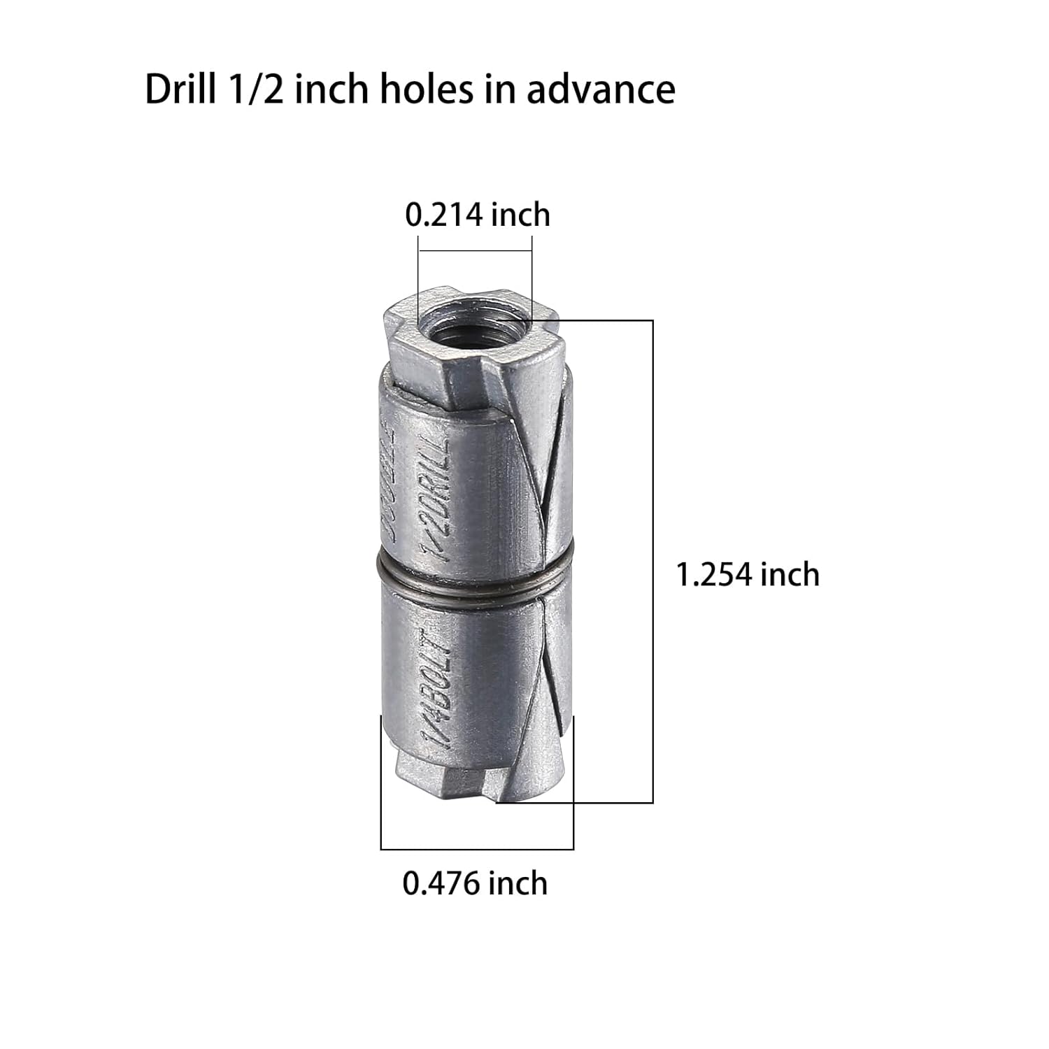 25 pcs 1/4x1-1/4 Outer diameter1/2 Double Expansion Anchor, Zinc Plated Double Expansion Shield Anchors, Double Expansion Shields,for Masonry, Concrete, Brick or Block
