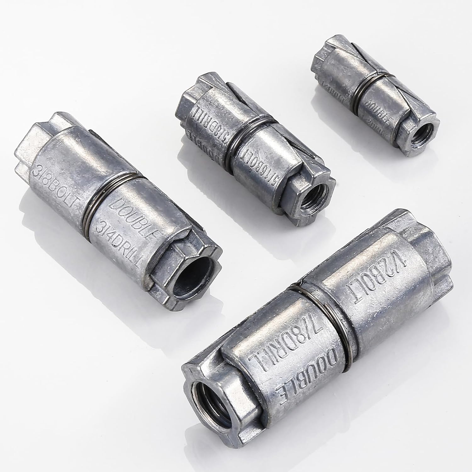 25 pcs 1/4x1-1/4 Outer diameter1/2 Double Expansion Anchor, Zinc Plated Double Expansion Shield Anchors, Double Expansion Shields,for Masonry, Concrete, Brick or Block