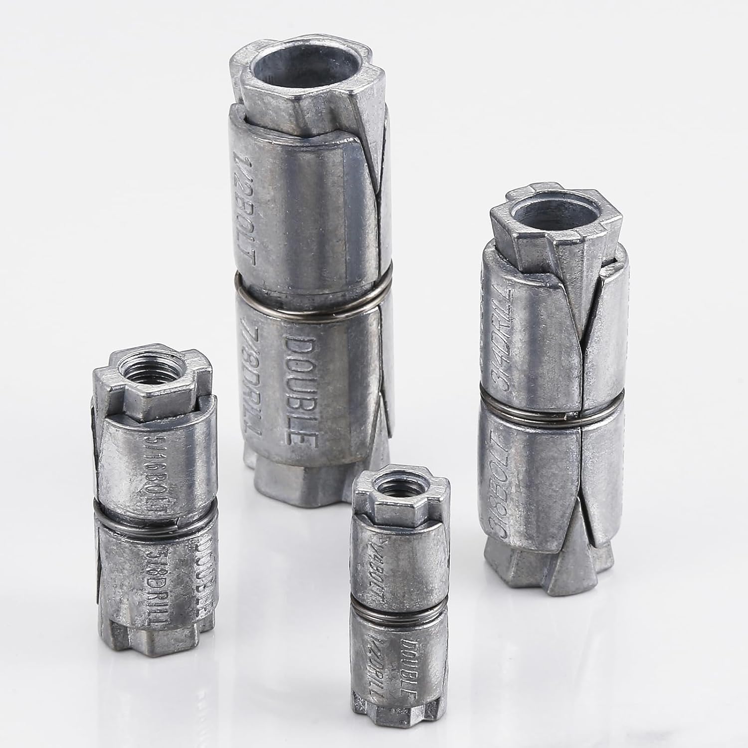 25 pcs 1/4x1-1/4 Outer diameter1/2 Double Expansion Anchor, Zinc Plated Double Expansion Shield Anchors, Double Expansion Shields,for Masonry, Concrete, Brick or Block