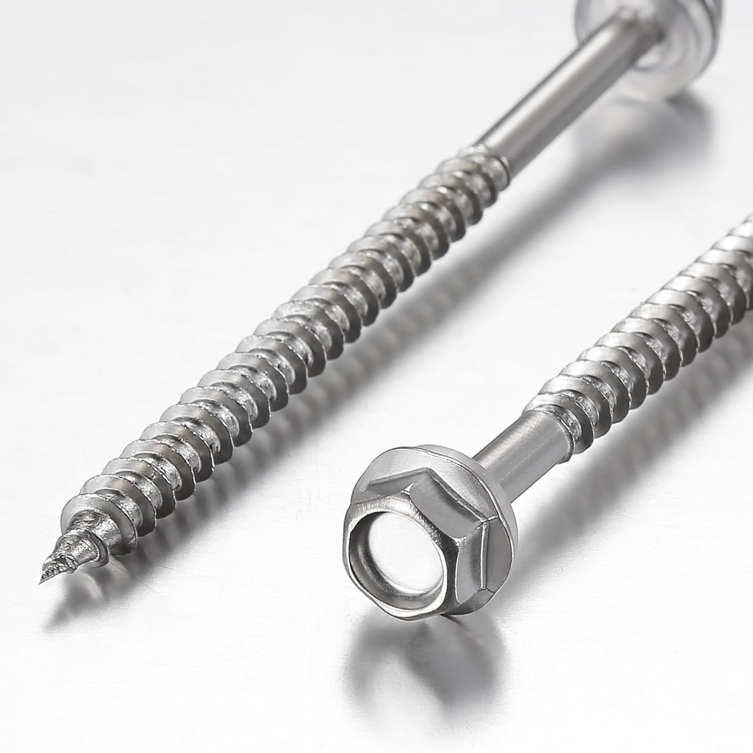 200Pcs #10x1-1/4 Self-Tapping Screws for Wood 410 Stainless Steel Hexagon Head Quick Tapping