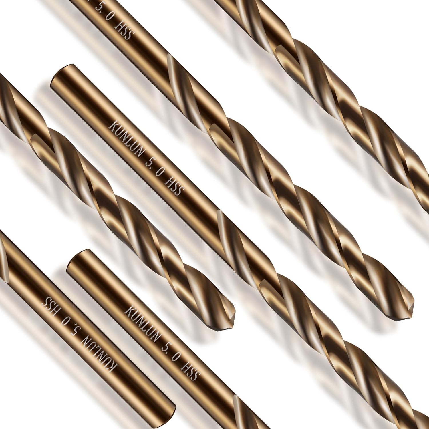 3/16" Cobalt Drill Bit 10Pcs , M35 HSS Metal Drill Bit Set forwood, Hard Metal, Stainless Steel, Cobalt Steel M35 Jobber Length Twist Drill Bits