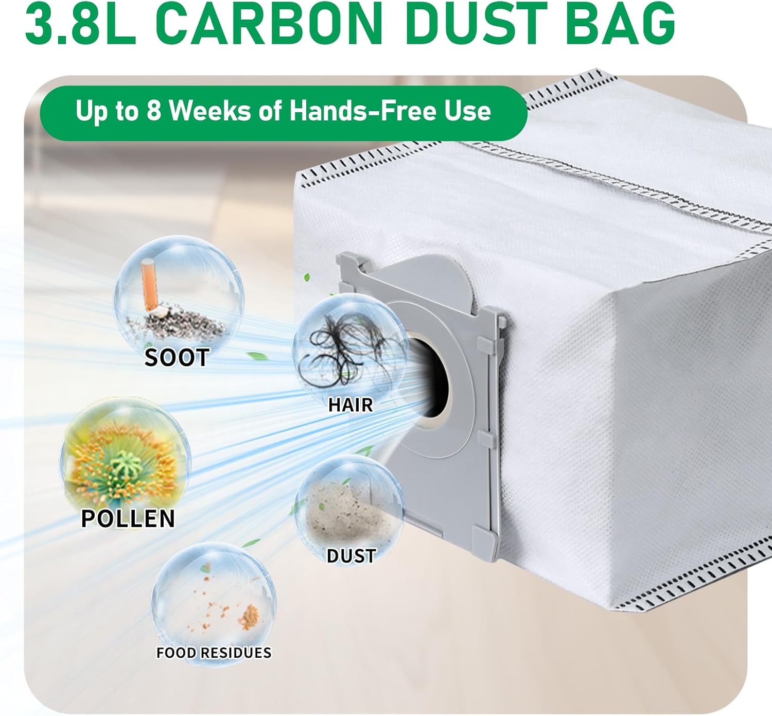 21 Pack Replacement Dt Bags Compatible with ECOVACS DEEBOT X9 PRO Omni, T50 PRO, T50 MAX, X8 PRO Omni, T80 Omni - Large Capacity Disposable Vacuum Cleaner Bags