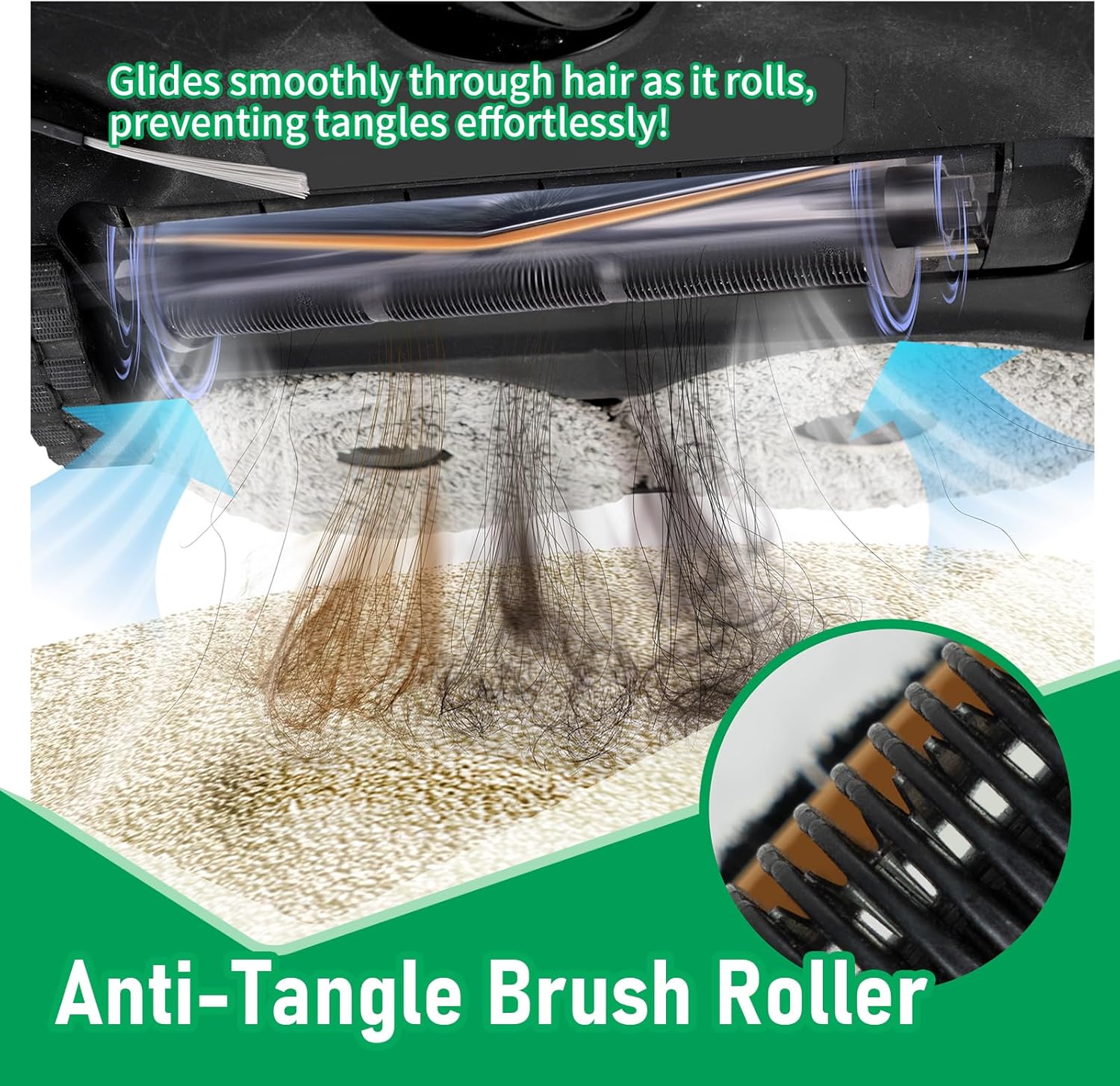 L40 Ultra TriCut Main Brh Replacement Compatible with Dreame X40 Ultra/X30 Ultra/L10s Pro Ultra/L10s Ultra/L20 Ultra | Anti-Hair Wrap Roller | Deep Cleaning for Pet Hair, Carpet & Hard Floor