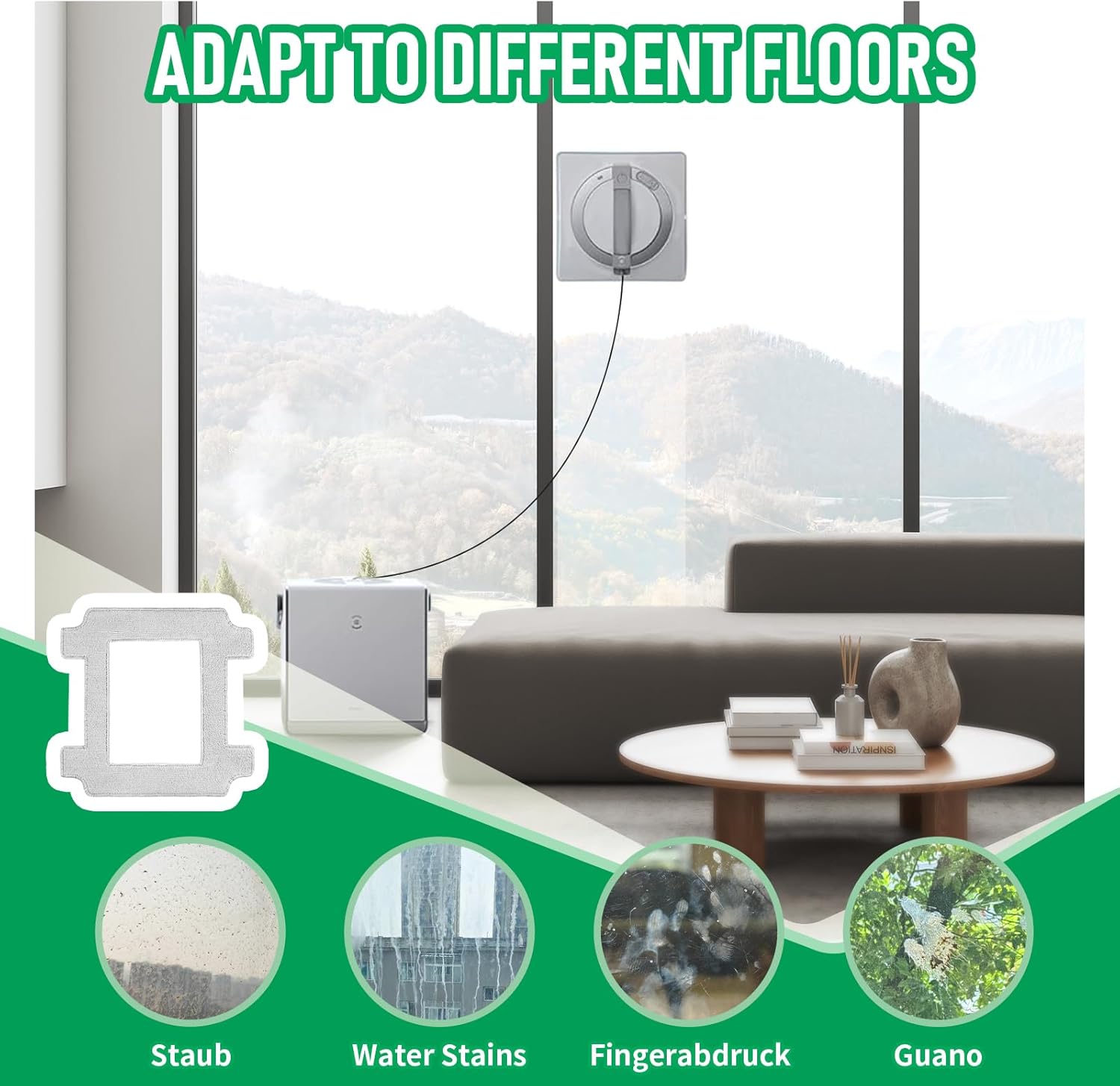 Winbot W2 Pro Replacement Mop Pads - 12 Pcs Washable & Reable Cleaning Cloths Compatible with Ecovacs Winbot W2 Omni, W1 Pro, W2 Pro Window Vacuum Cleaner Robot