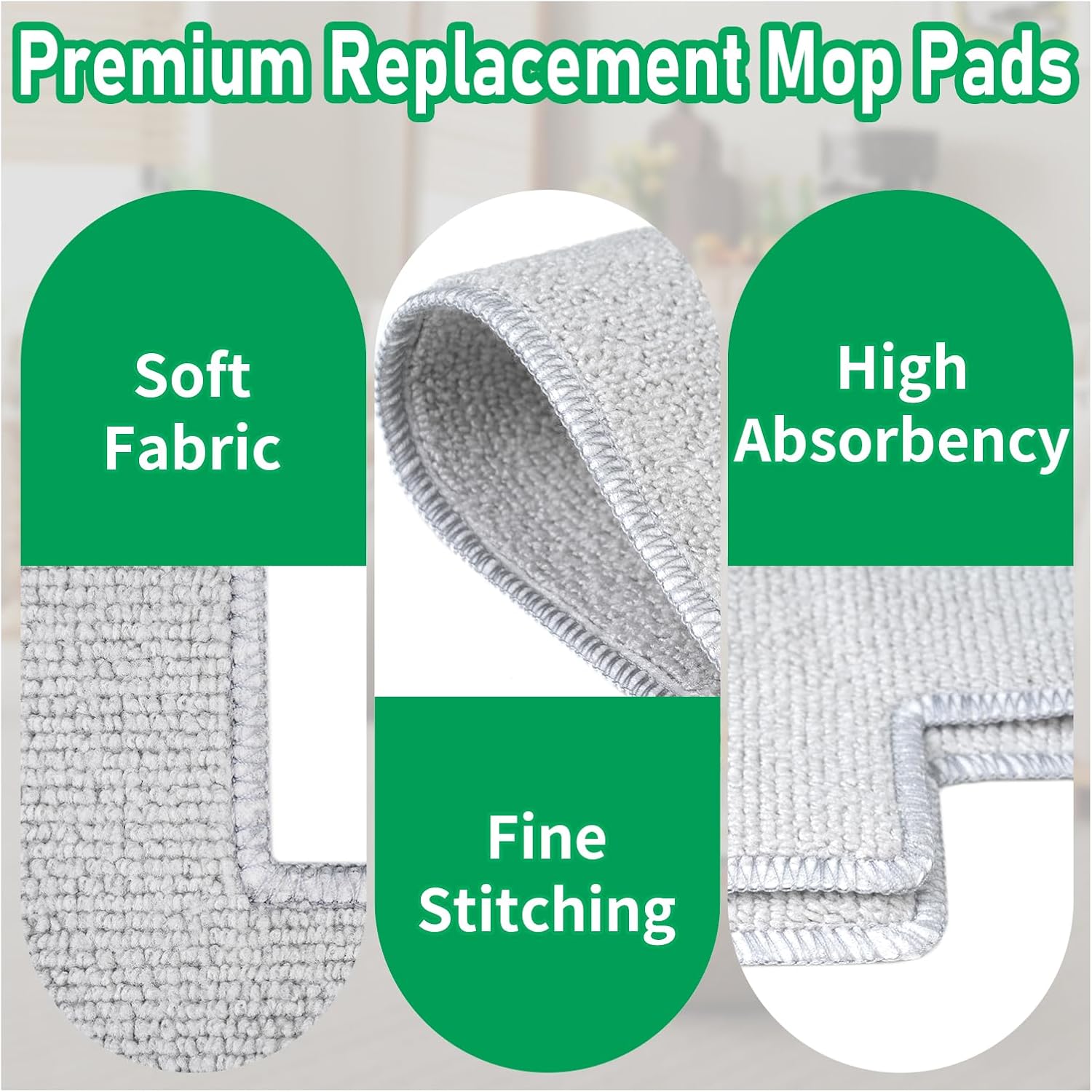 Winbot W2 Pro Replacement Mop Pads - 12 Pcs Washable & Reable Cleaning Cloths Compatible with Ecovacs Winbot W2 Omni, W1 Pro, W2 Pro Window Vacuum Cleaner Robot