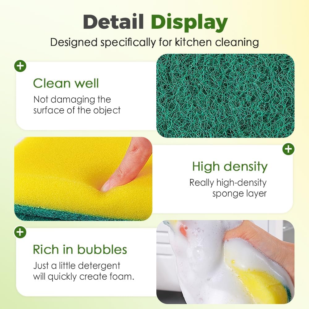 Multi-Purpose Heavy-Duty Sponge Brush Head for Household Cleaning 5 pcs