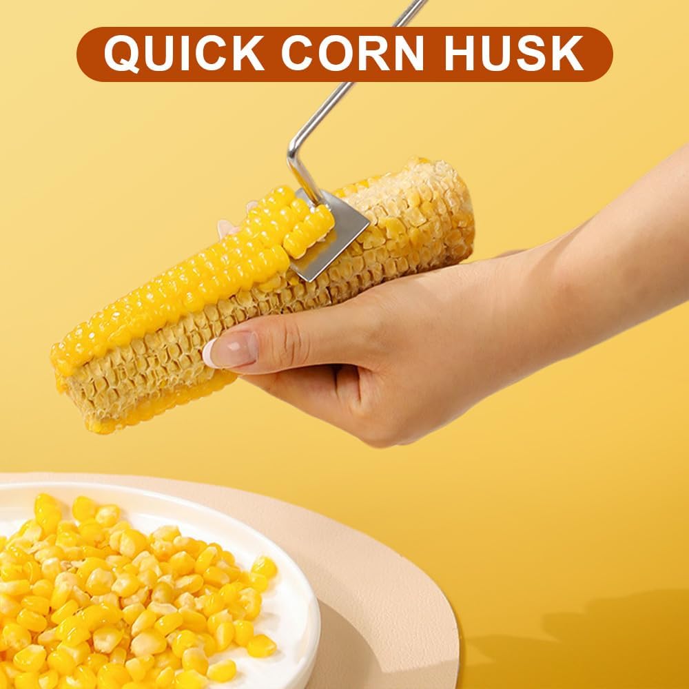 Easy Clean Corn Cob Peeler, 2025 Upgraded Stainless Steel Corn Stripper for Corn on the Cob, Fast and Safe, Suitable for Home Kitchens, Restaurant Chefs, Outdoor Dining Enthusiasts 1 pcs
