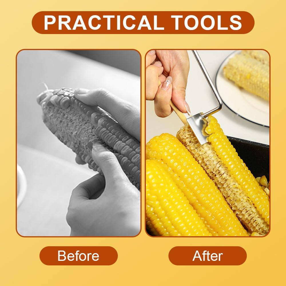 Easy Clean Corn Cob Peeler, 2025 Upgraded Stainless Steel Corn Stripper for Corn on the Cob, Fast and Safe, Suitable for Home Kitchens, Restaurant Chefs, Outdoor Dining Enthusiasts 1 pcs