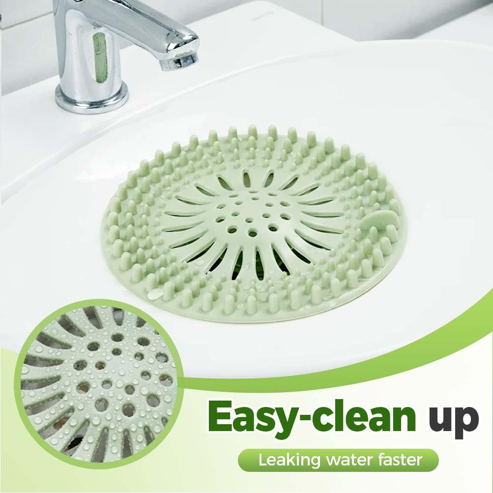 Hair Catcher Shower Drain, Silicone Sink Drain Strainer, Durable Easy Clean Drain Covers for Sink, Kitchen, Bathtub and Bathroom Drains Set, 4 pcs