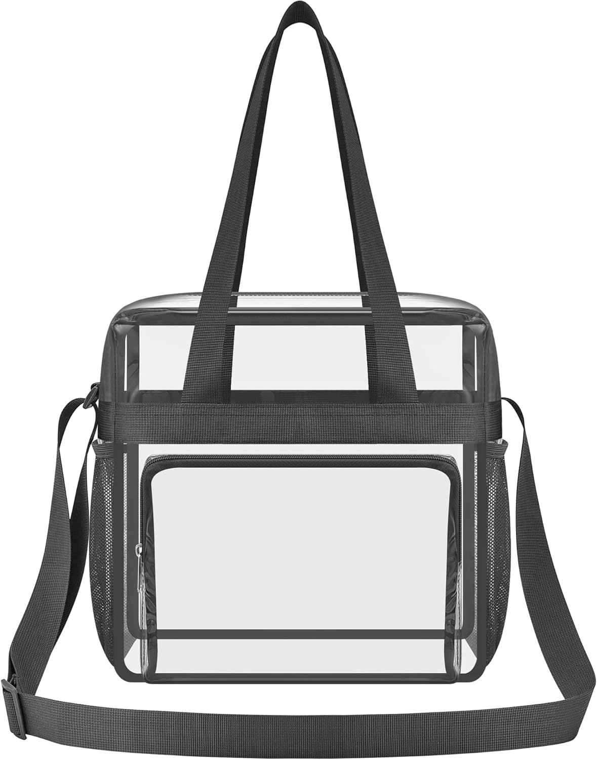 Clear Bag for Stadium Events, 12x6x12 Transparent Stadium Messenger Bag for Concerts, Work, Sports Games, Gym