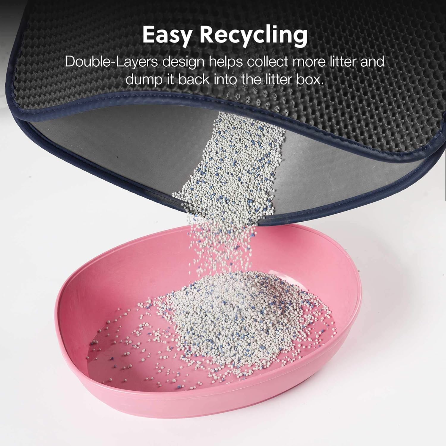 Cat Litter Mat, Kitty Litter Trapping Mat, Honeycomb Double Layer Mats, No Phthalate, Urine Waterproof, Easy Clean, Scatter Control, Catcher Litter Tray Box Rug Carpet