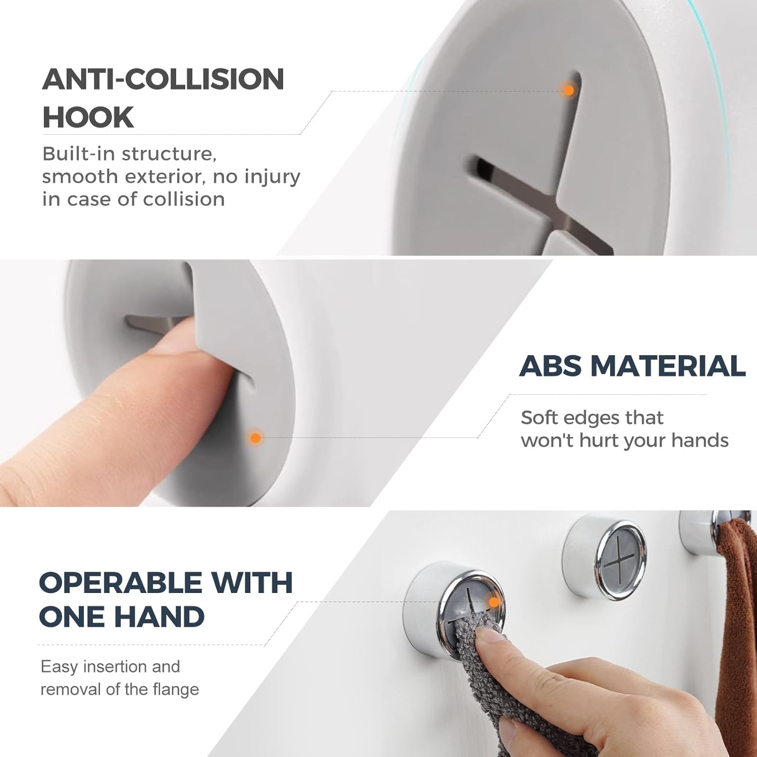 Creative Towel Hook with Premium Chrome Finish, 2025 New Round Adhesive Push Towel Hooks for Kitchen, Bathroom, Cabinet Chrome, 6pcs