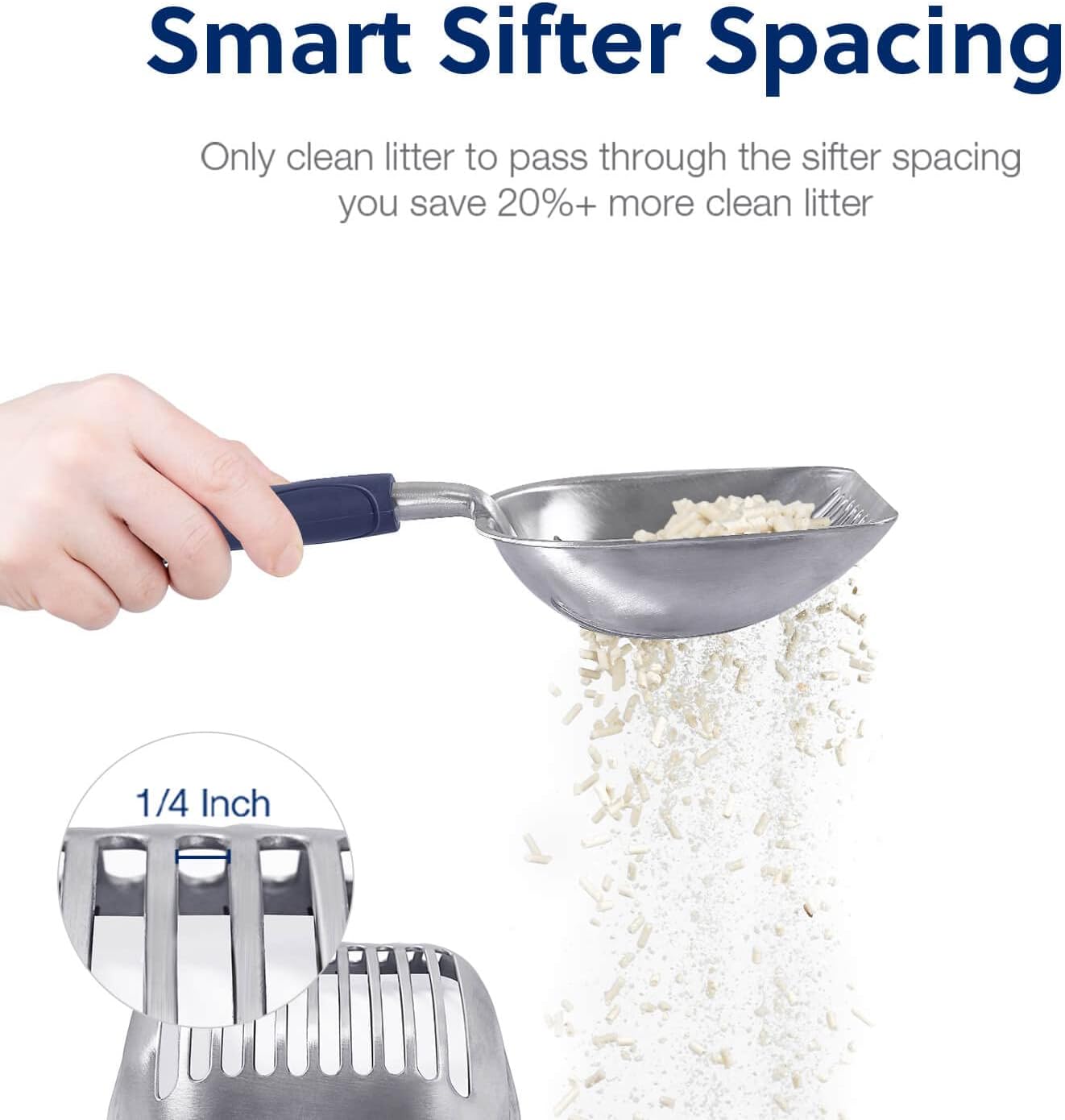 Litter Shovel & Dual-Sided Pet Grooming Comb Set