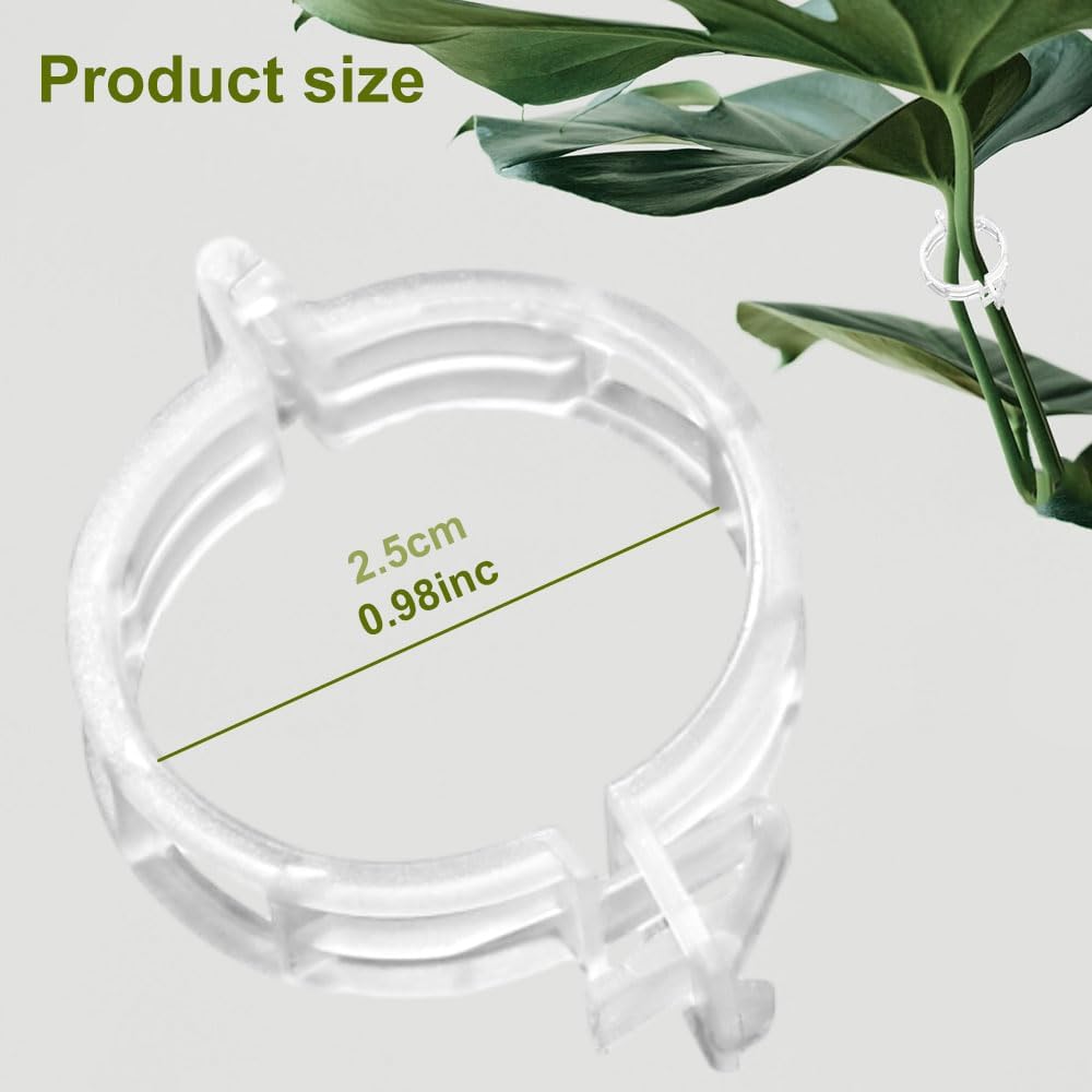 Secured Plastic Plant Clip, 2024 New Plant Support Clips for Climbing Plants, Portable Garden Plant Support Clips Plastic Tomato Grape Vine Vegetables Plant Clips 100, White