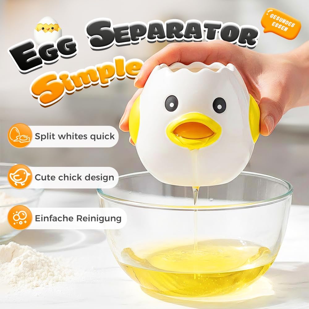 Cartoon Egg White Separator, Practical and Simple Ceramic Egg Separator, Suitable for Kitchen Baking Small Tools 1 pcs