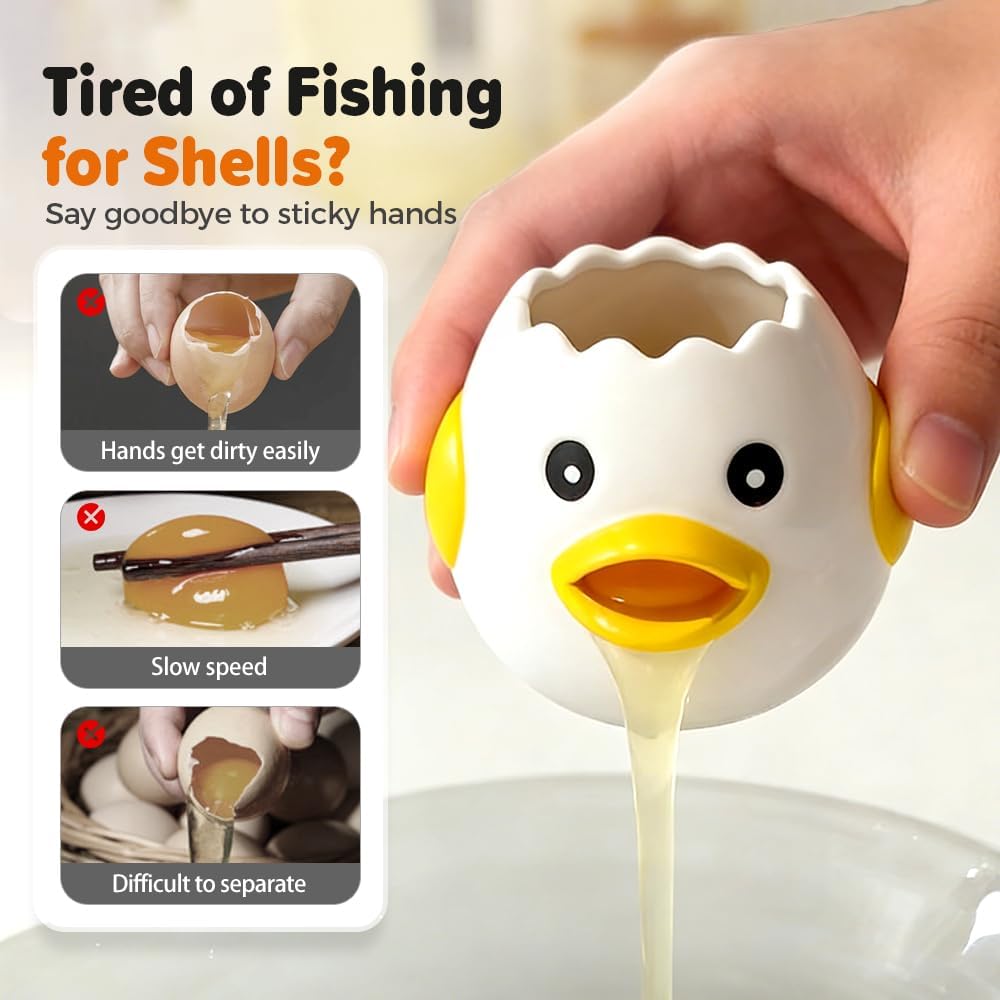 Cartoon Egg White Separator, Practical and Simple Ceramic Egg Separator, Suitable for Kitchen Baking Small Tools 1 pcs