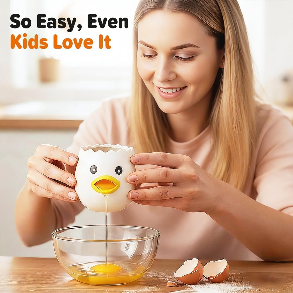 Cartoon Egg White Separator, Practical and Simple Ceramic Egg Separator, Suitable for Kitchen Baking Small Tools 1 pcs
