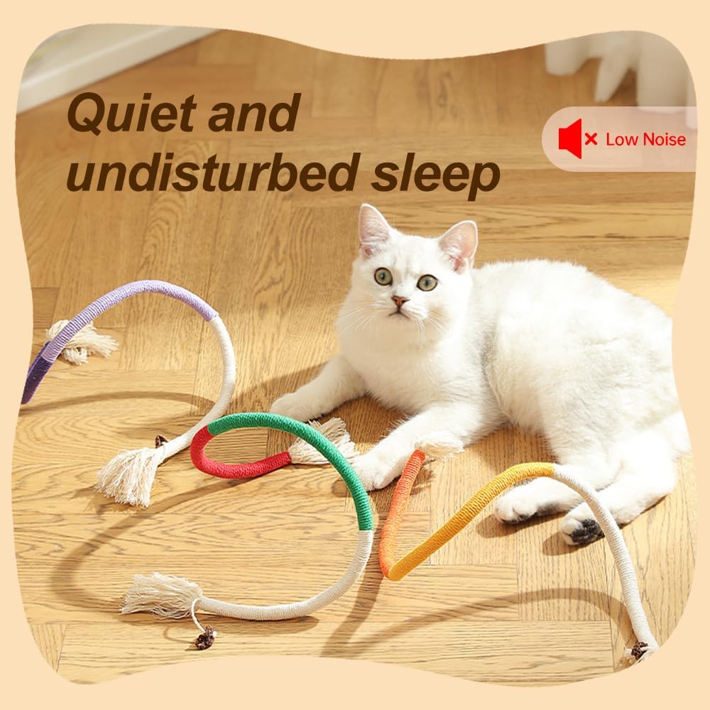 6Pcs Rope Cat Chew Toys, Multi-Color Interactive Cat Toy for 28 Inches, Safe Teeth Cleaning Toy for All Breeds Style A