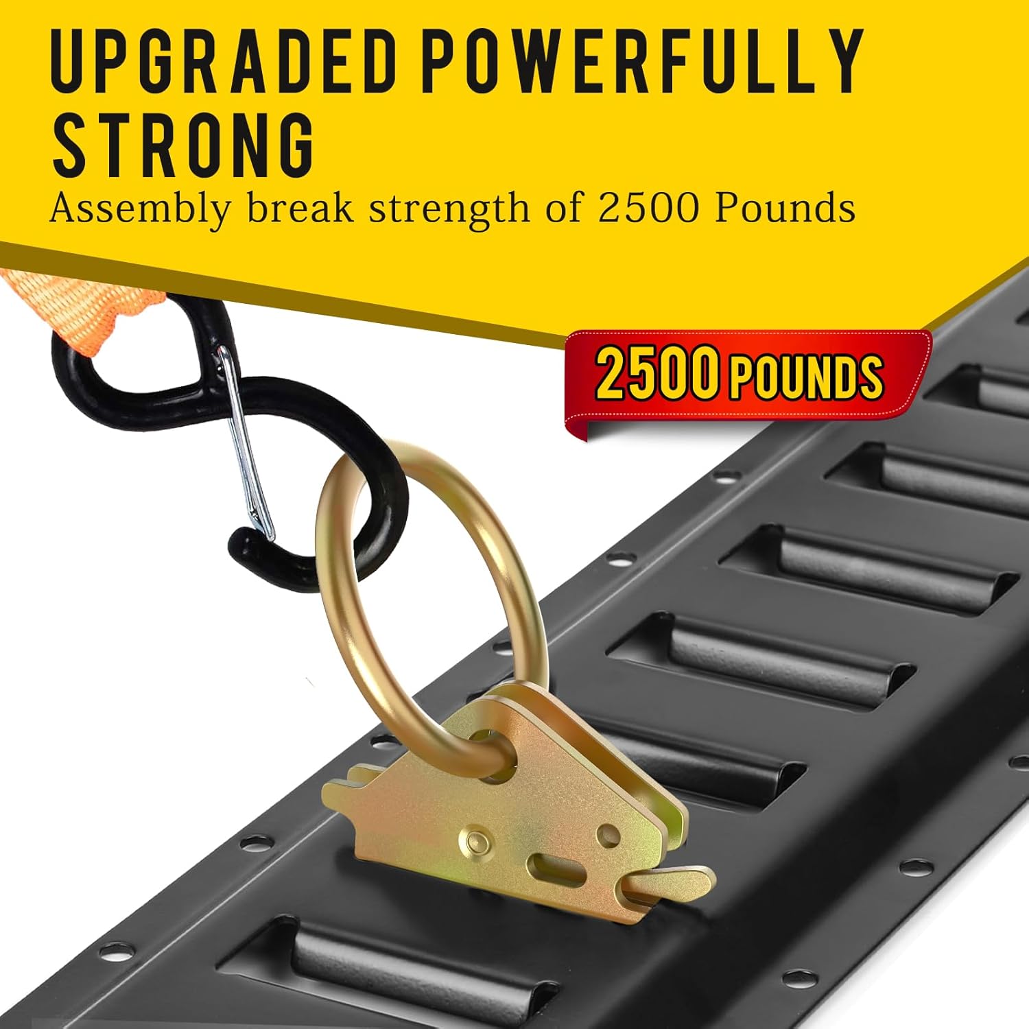 20pcs Steel E-Track O Ring Tie-Down Anchors, Secure Cargo in Enclosed/Flatbed Trailers, Trucks, Load Limit of 1500lb