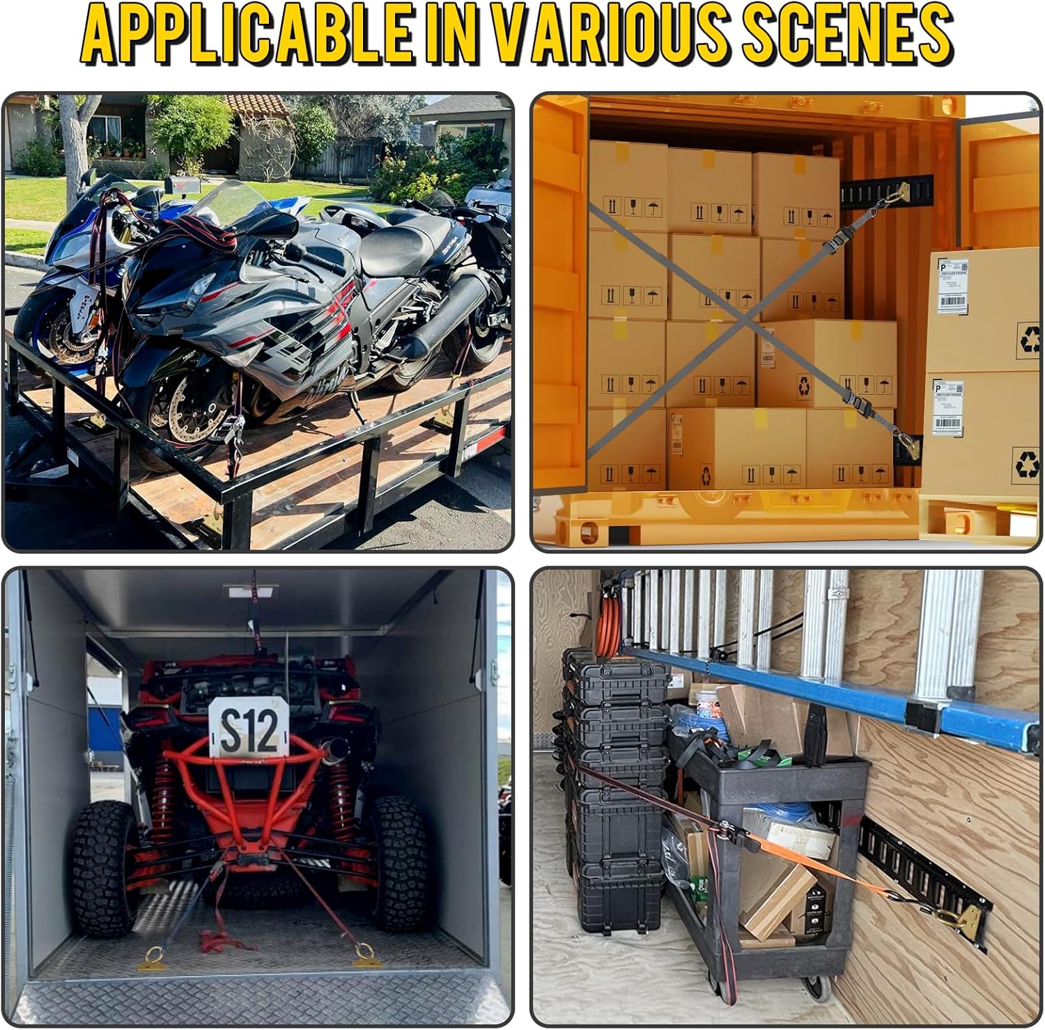 20pcs Steel E-Track O Ring Tie-Down Anchors, Secure Cargo in Enclosed/Flatbed Trailers, Trucks, Load Limit of 1500lb