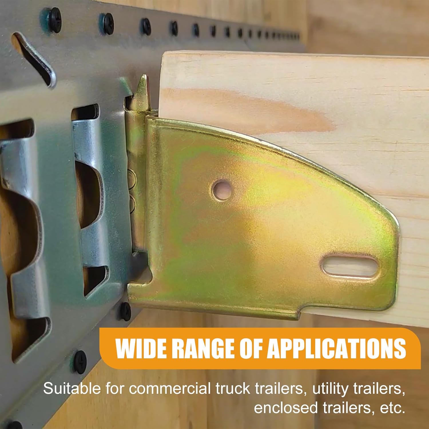 E-Track Wood Beam End Socket Accessories, Zinc-Coated Steel, Fit with 2x4 2x6, Add Removable Load Lock Bars to E-Track Cargo Area 10pcs