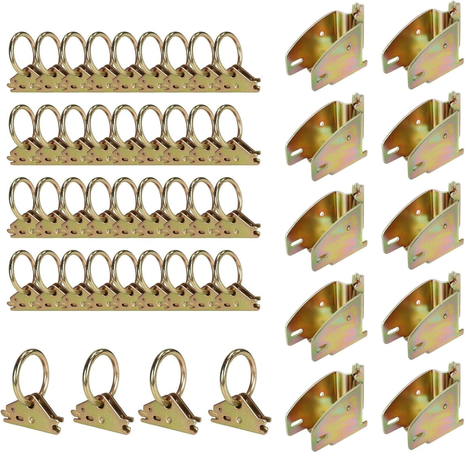E-Track Wood Beam End Socket Accessories 10pcs and E-Track O Ring Tie-Down Anchors 40pcs