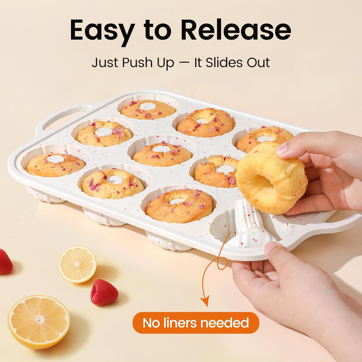 Silicone Mini Fluted Tube Pan with Metal Reinforced Frame, Non-Stick 2PCS , moldes de silicona para gelatina, Small Cake Baking Pan for para chocoflan, Donuts, Cornbread, Brownies, Jellies