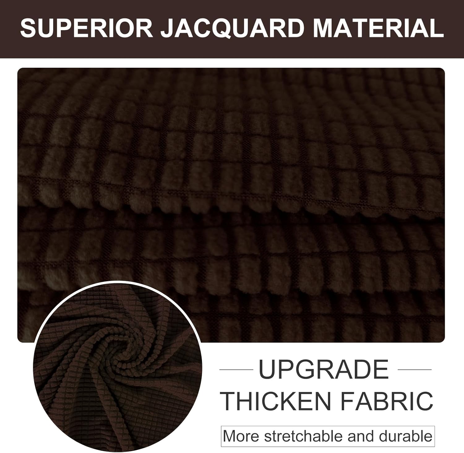 Stretch Couch Cover Sofa Cover Washable Sofa Slipcover Furniture Protector for 3 Chion Couch Sofa Pet Friendly Sofa, Chocolate