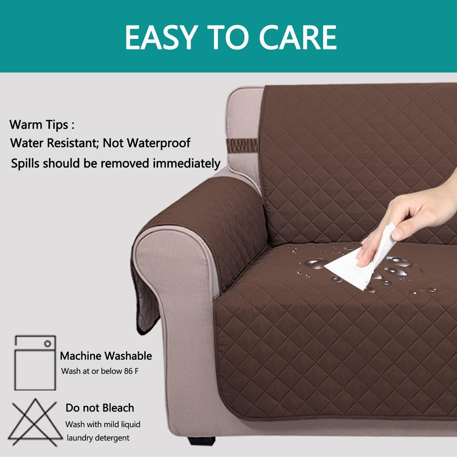 UNICE Home Sofa Cover Bundle Loveseat Cover Chair Cover Sofa+Loveseat+Chair, Coffee