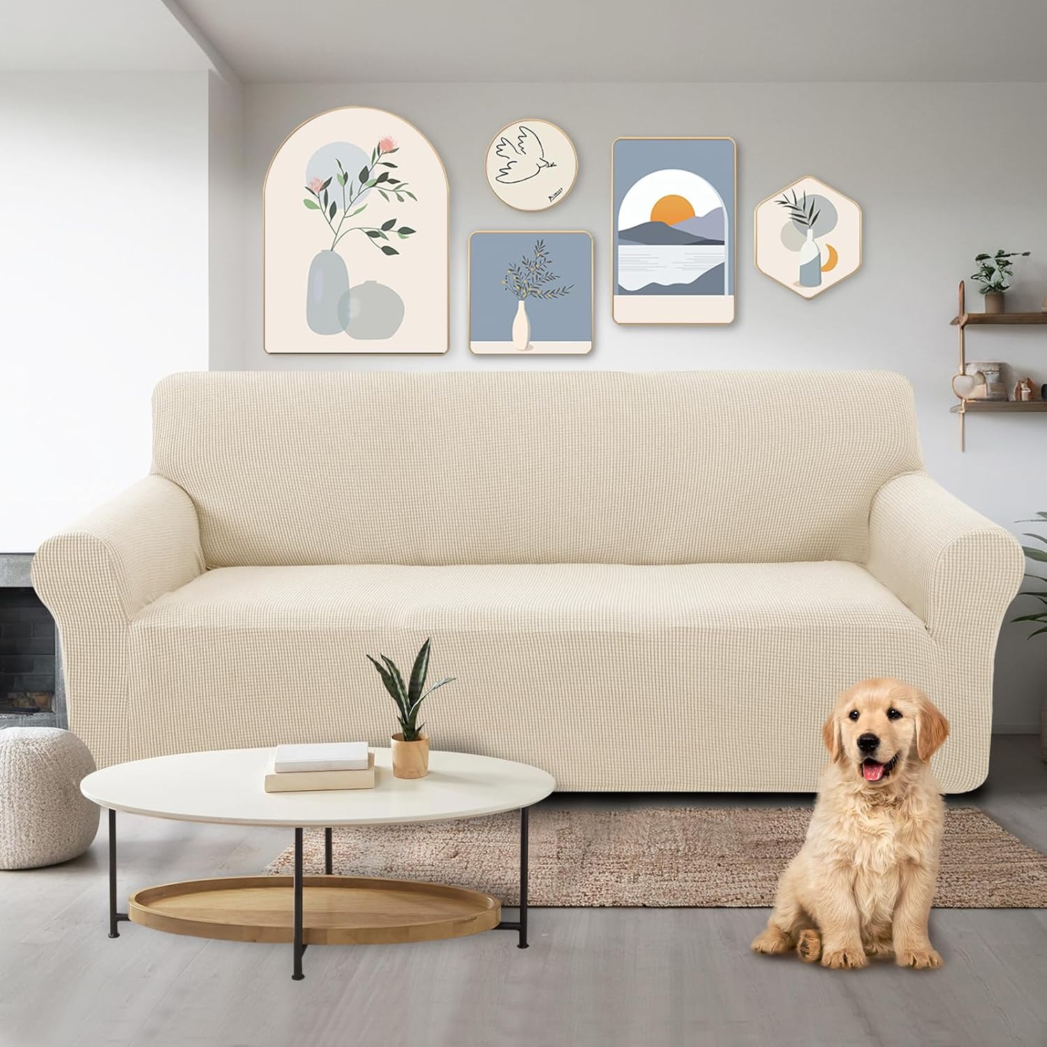 Stretch Couch Cover Sofa Bundles loveseat Beige