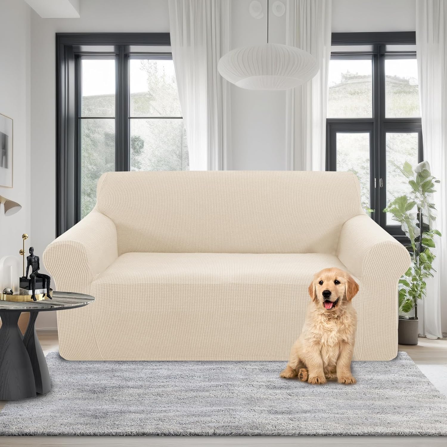 Stretch Couch Cover Sofa Bundles loveseat Beige